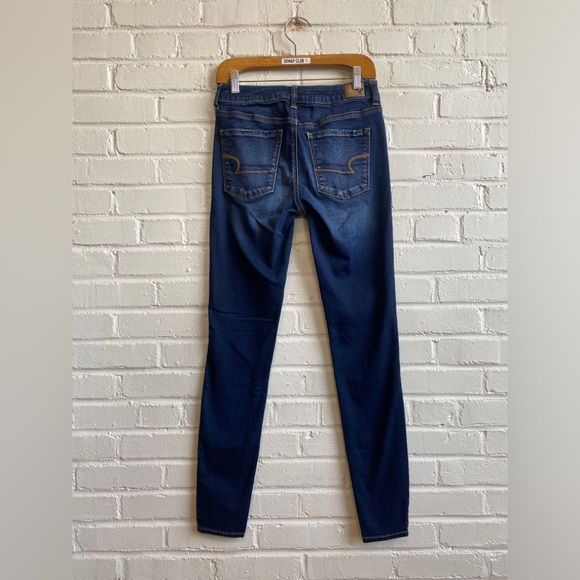 AMERICAN EAGLE OUTFITTERS hi rise jeggings blue jeans long 9002 - Picture 3 of 6